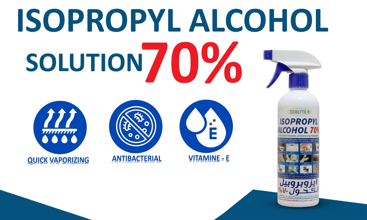 Stay Protected with ECOLYTE+ Isopropyl Alcohol 70%: Ultimate Germ Protection and Moisturizing Formula