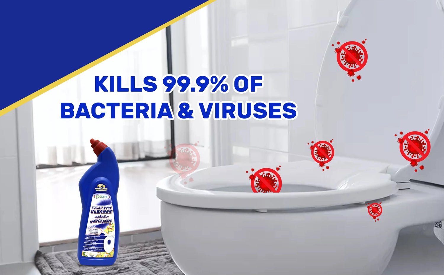 Keep Your Toilet Sparkling Clean with Ecolyte+ Toilet Bowl Cleaner: Long-Lasting Fragrance & Powerful Clean